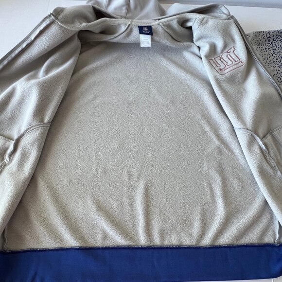 Reebox NY Giants On Field Full Zip Jacket with Hood, NFC East, Gray and Blue, XL - Picture 12 of 14
